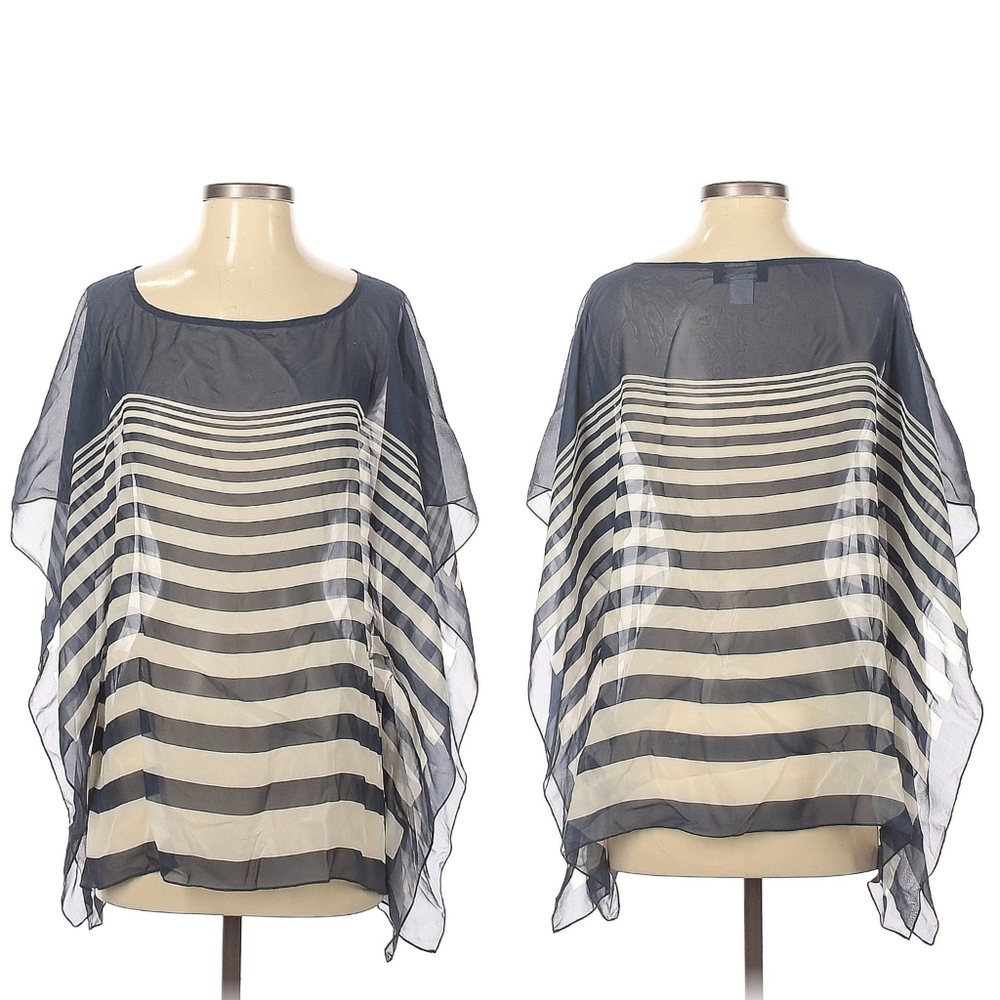 Talbots 100% Silk Oversized Blouse Poncho EUC